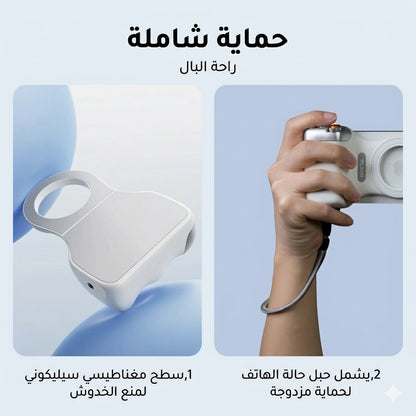 إضاءة سيلفي دائرية، متوافقة مع جميع الهواتف, تحكم بـ 3 وضعيات وعجلة تدوير لضبط السطوع