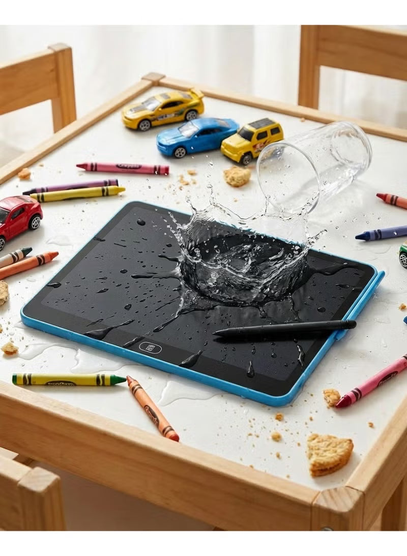 تابلت كتابة LCD مقاس 11 بوصة للأطفال والطلاب - لوحة رسم للاطفال بشاشة ملونة كبيرة - لوحة خربشة لحماية العين للأطفال الصغار - كراسة رسم إلكترونية قابلة للمسح، لعبة سفر مقاومة للماء ومحمولة (مثالية للمنزل والمدرسة والمكتب) - أزرق وأبيض